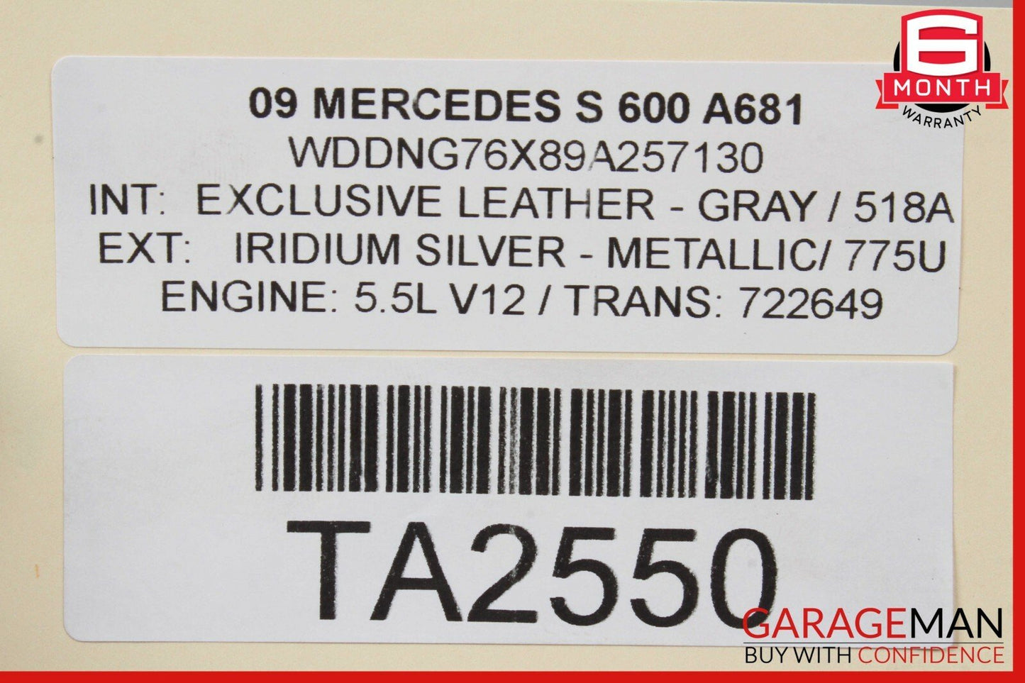 07-13 Mercedes W221 S350 S600 Rear Subframe Crossmember Cross Member Sub Frame