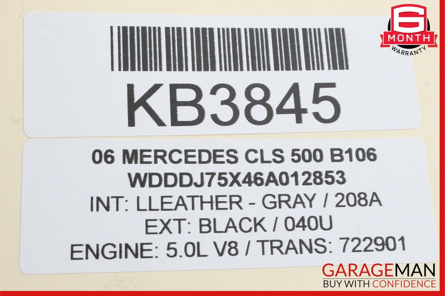 06-08 Mercedes W219 CLS500 CLS550 Front Left Side Door Rear View OEM