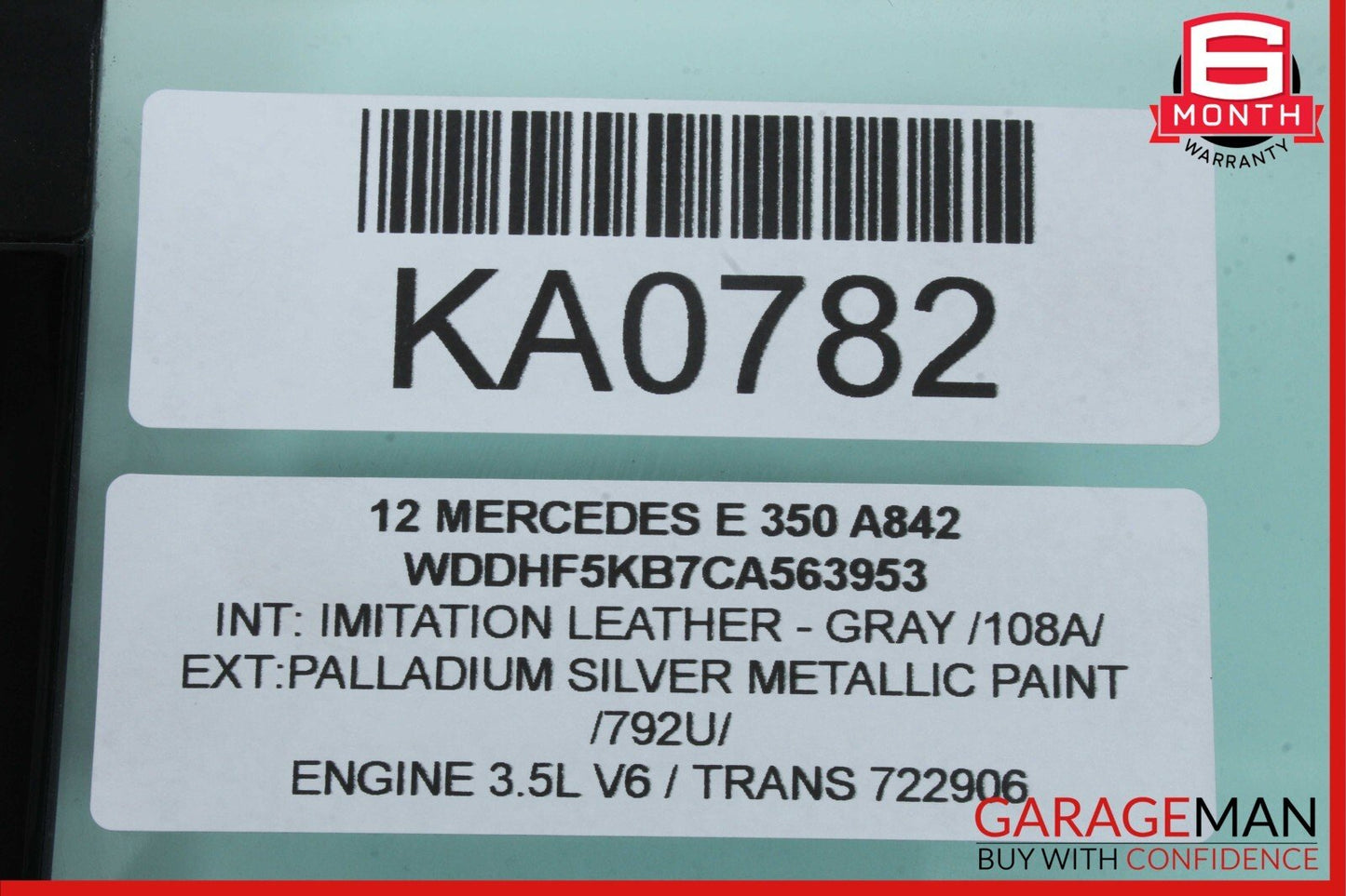 10-16 Mercedes W207 E350 Rear Right Passenger Side Quarter Window Glass OEM