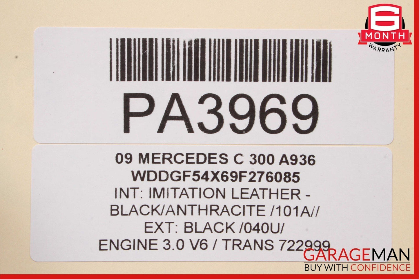 08-11 Mercedes W204 C300 Left Driver Side Rocker Panel Side Skirt Black OEM