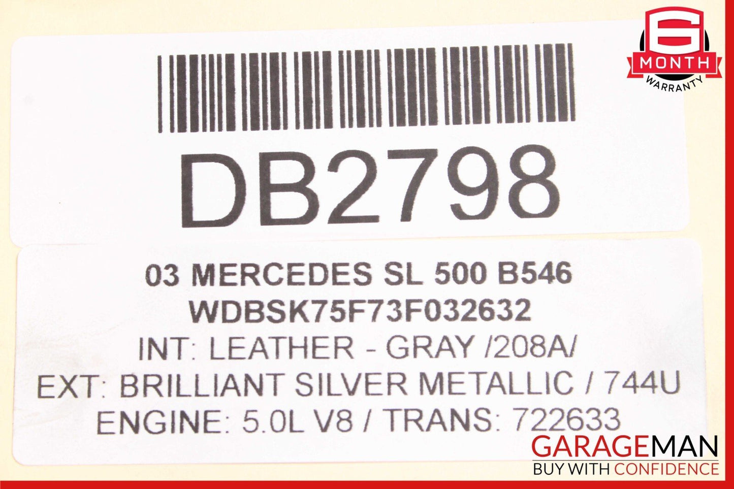 03-12 Mercedes R230 SL600 SL55 AMG Front Upper Radiator Support Frame Bracket