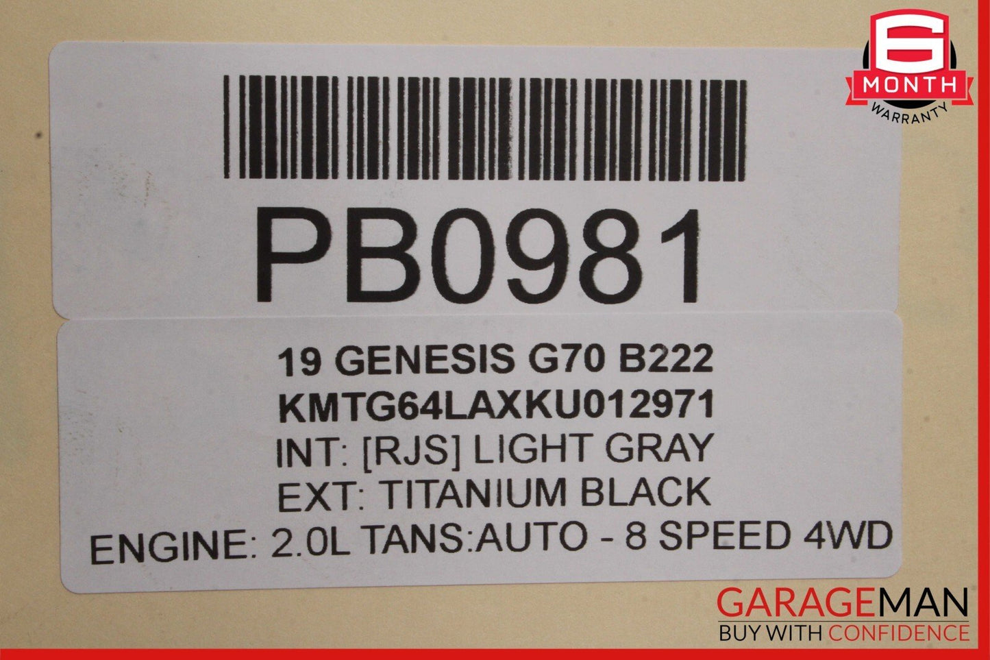 19-22 Genesis G70 2.0L Tranny Transmission Transfer Case OEM