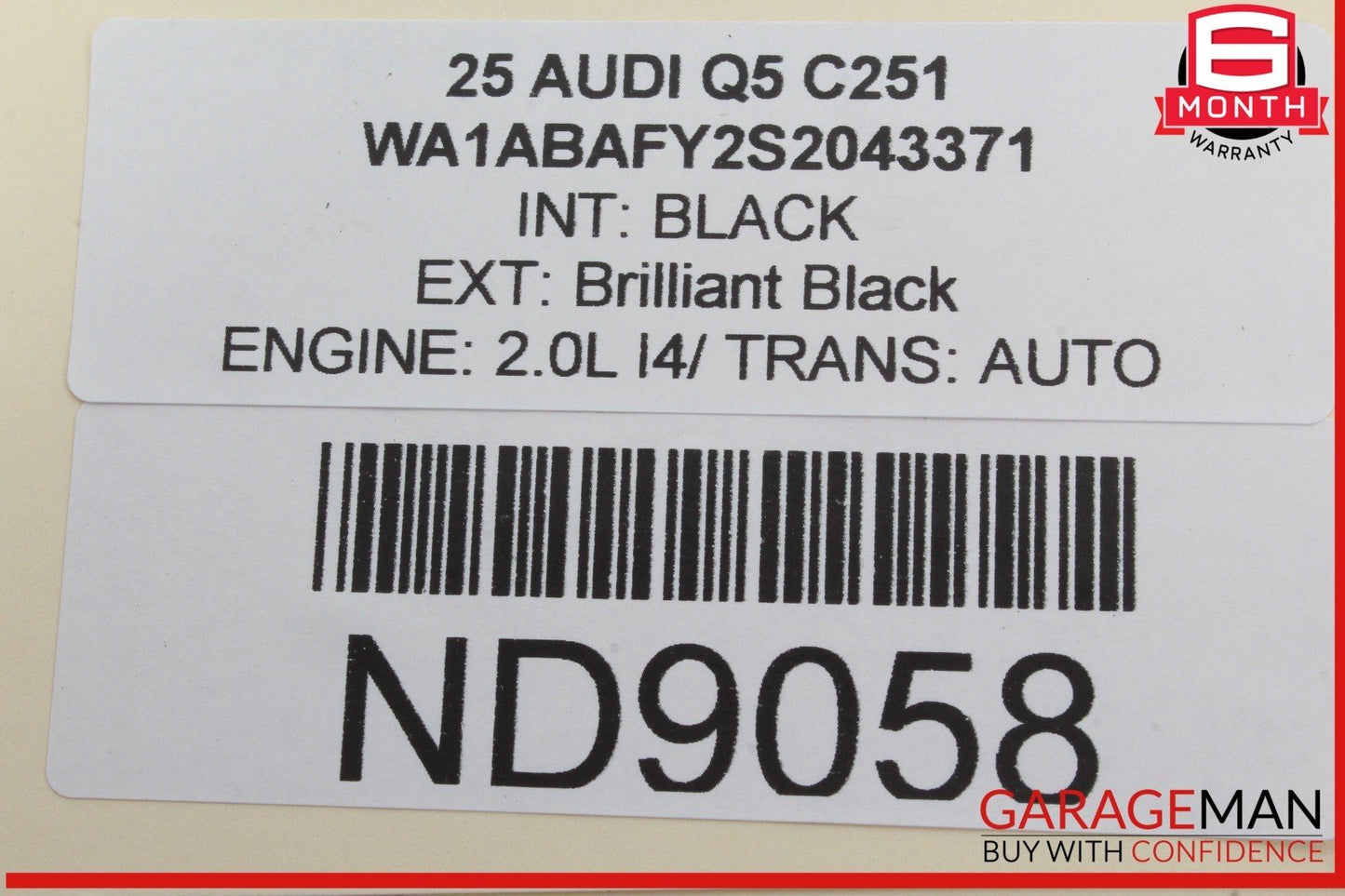 18-25 Audi Q5 SQ5 Front Left Driver Side Window Regulator Motor 80A959801 OEM