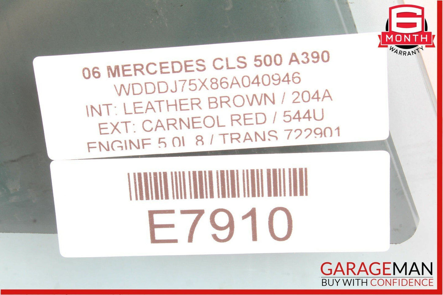06-11 Mercedes W219 CLS500 CLS550 Front Left Side Door Window Glass Tinted OEM