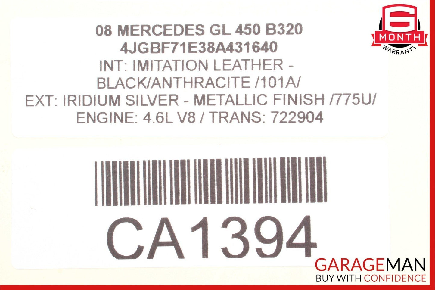 06-12 Mercedes X164 GL450 Front Upper Radiator Core Tie Bar Support Bracket OEM