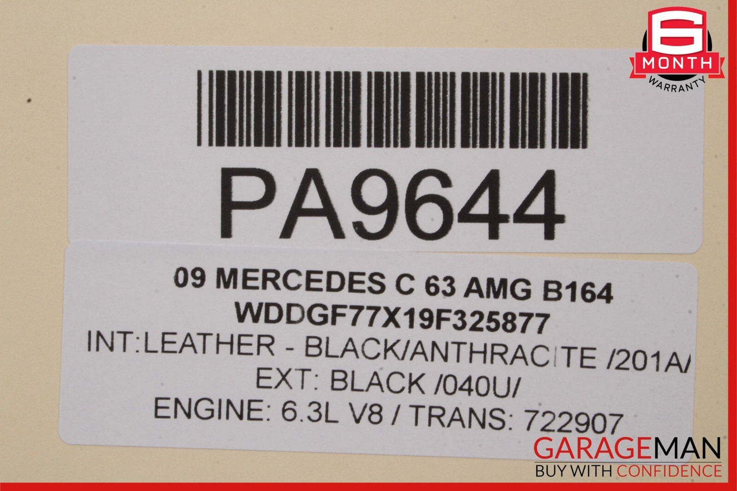 08-14 Mercedes W204 C63 AMG Sedan Front Right Passenger Interior Door Panel OEM