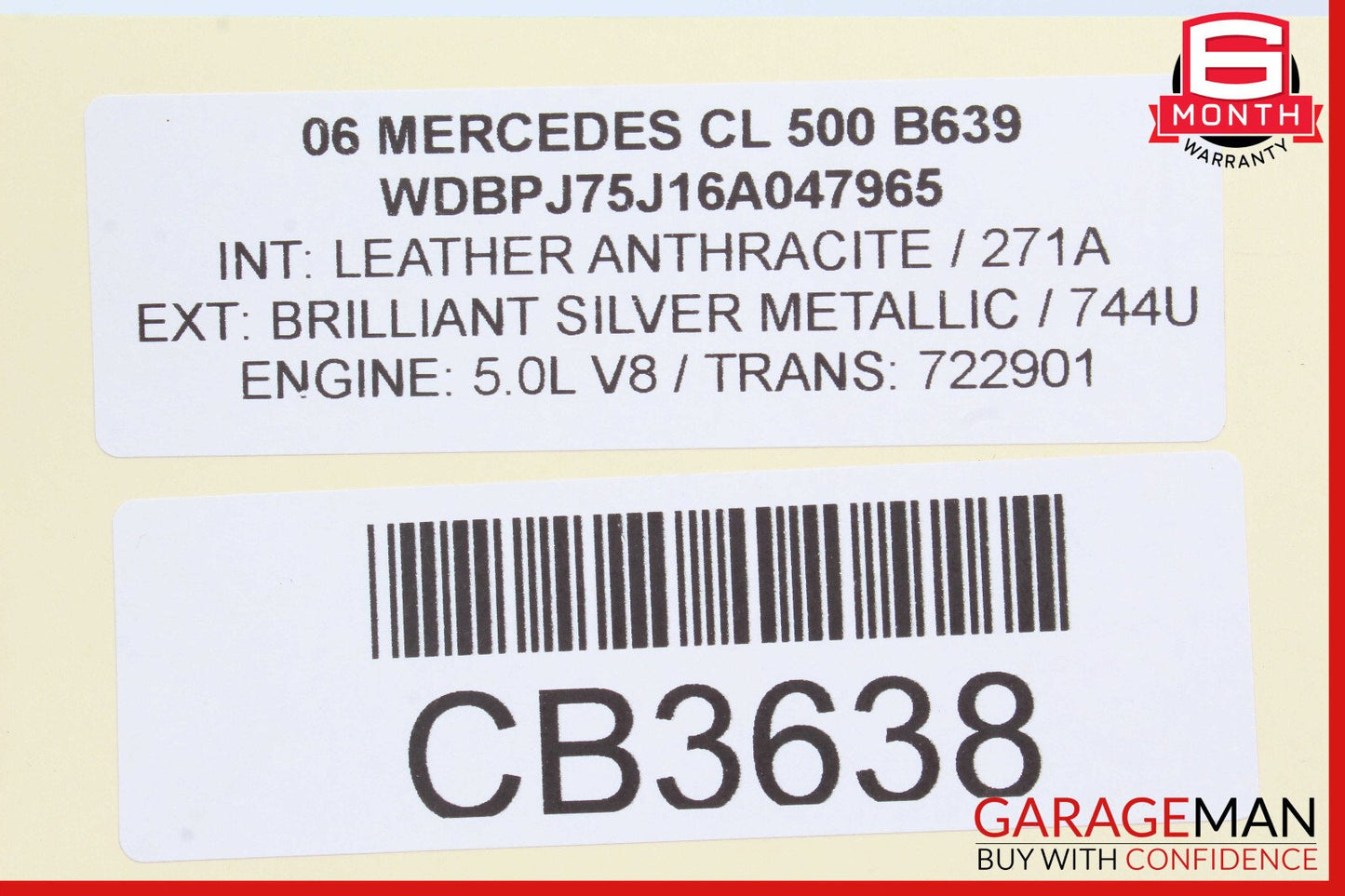 00-06 Mercedes W215 CL500 CL600 Front Right Side Door Keyless Go Antenna Frame