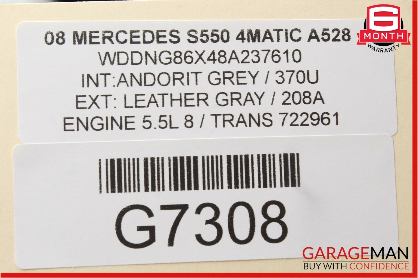 07-09 Mercedes W221 S550 Rear Left Window Regulator Control Trim Bezel Grey OEM
