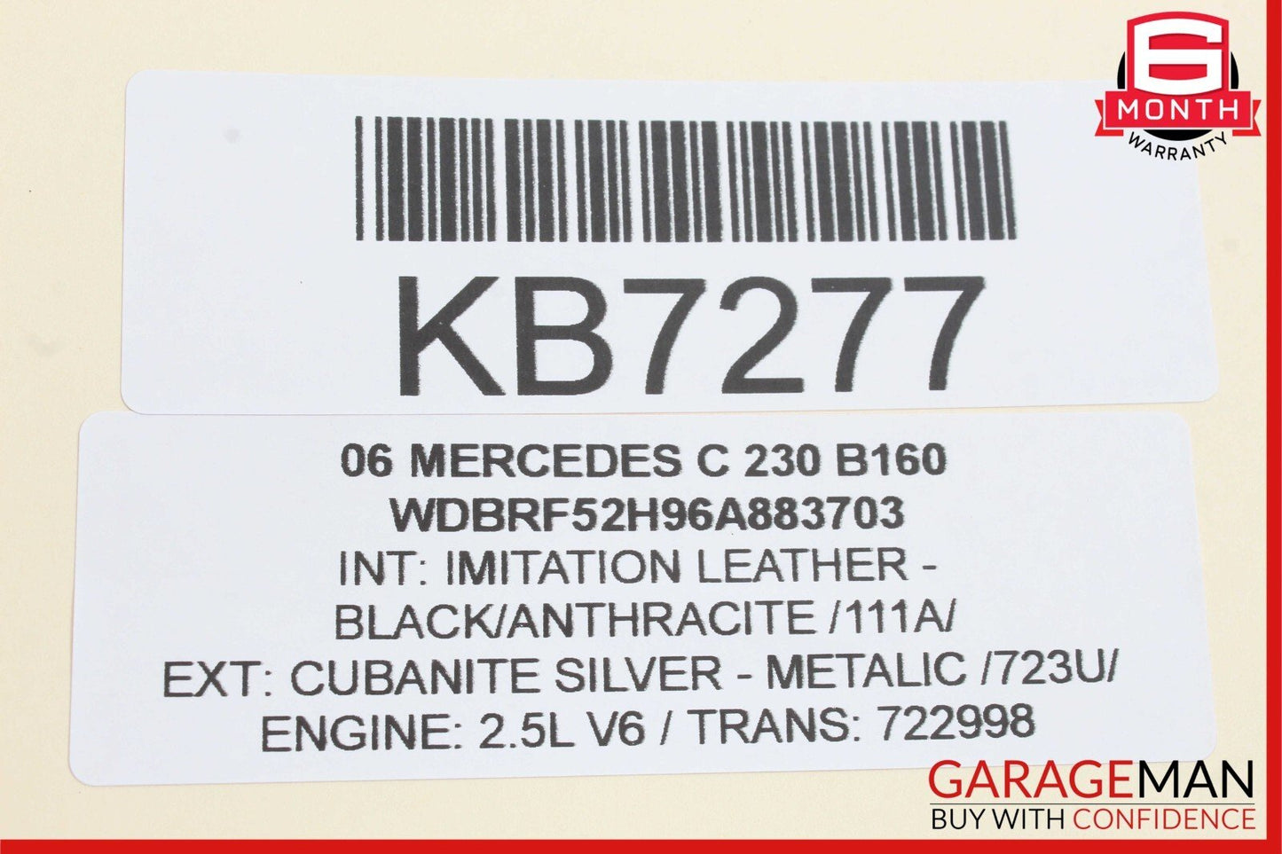01-07 Mercedes W203 C230 C320 Rear Left Side Door Window Regulator Motor Unit
