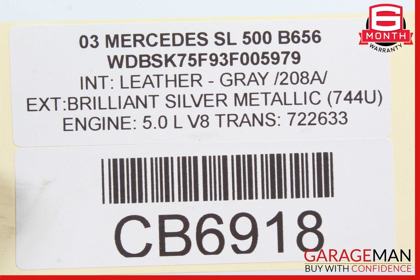 03-12 Mercedes R230 SL500 SL550 Rear Left or Right Suspension Upper Control Arm