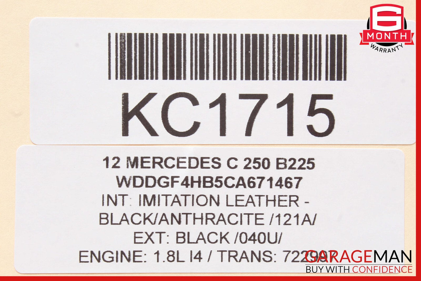 08-17 Mercedes W204 C250 E350 Center Console Ashtray Ash Tray Rear Black OEM