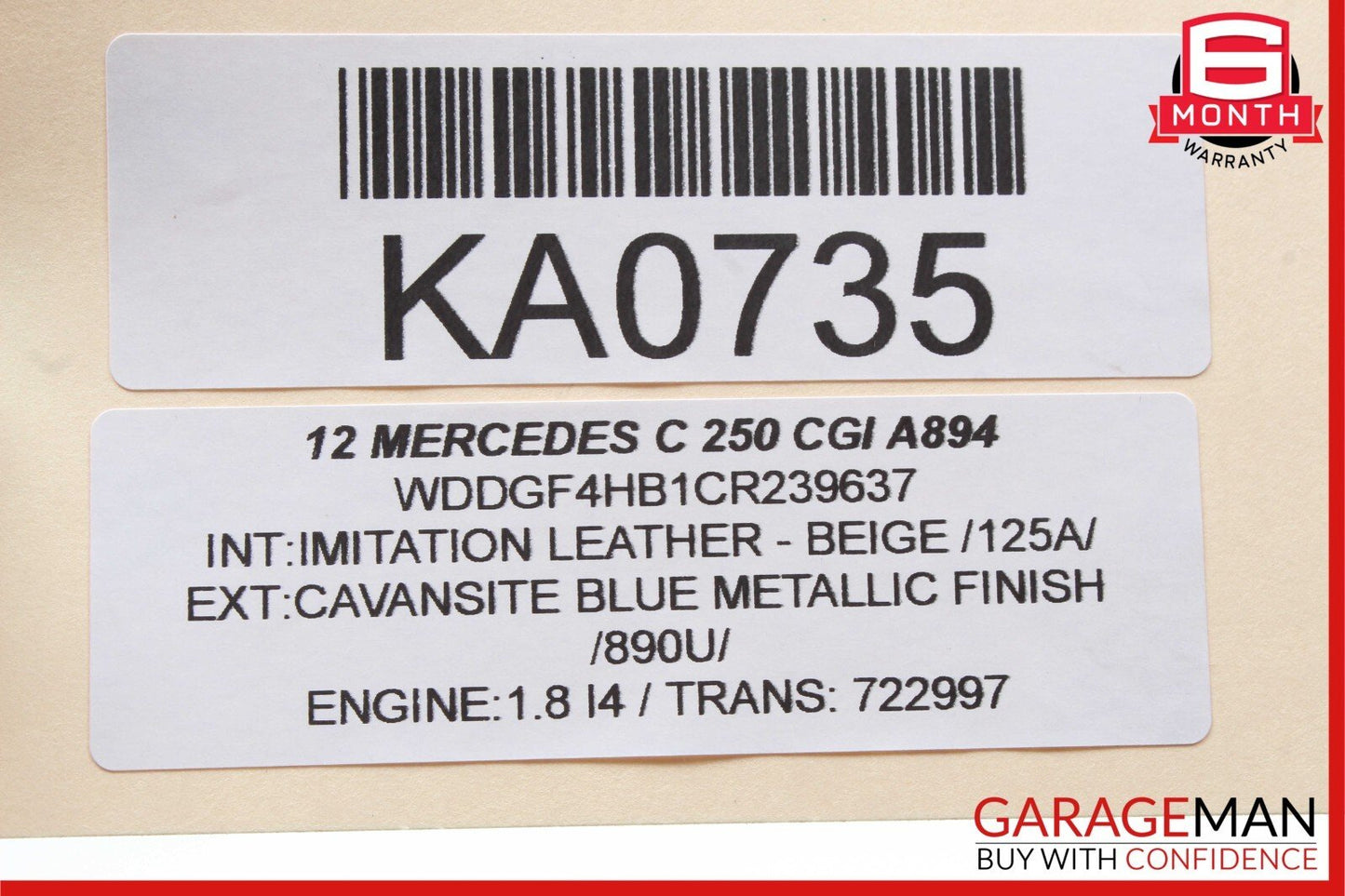 08-14 Mercedes W204 C300 C250 Front Right Side Exterior Door Handle Blue OEM