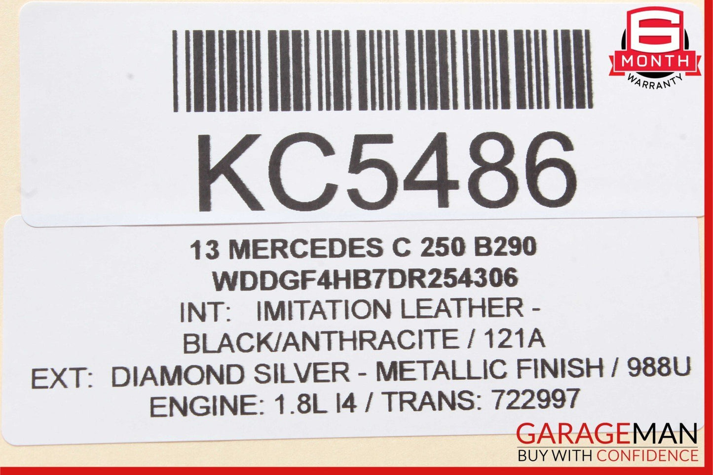 12-14 Mercedes W204 C250 Front / Rear Right Exterior Door Handle Diamond Silver