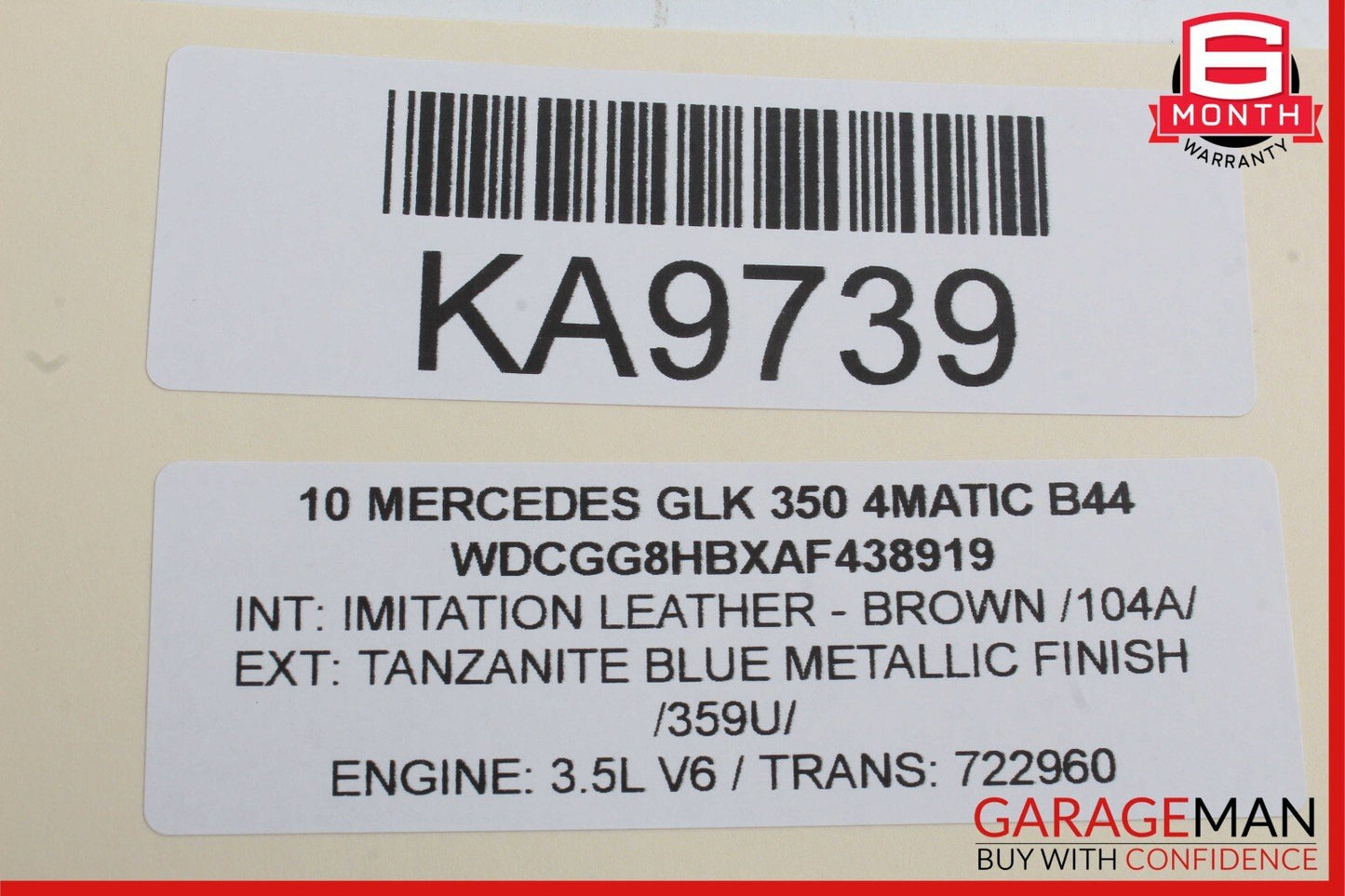 08-15 Mercedes X204 GLK350 C250 E350 Front Right Door Window Regulator Motor OEM