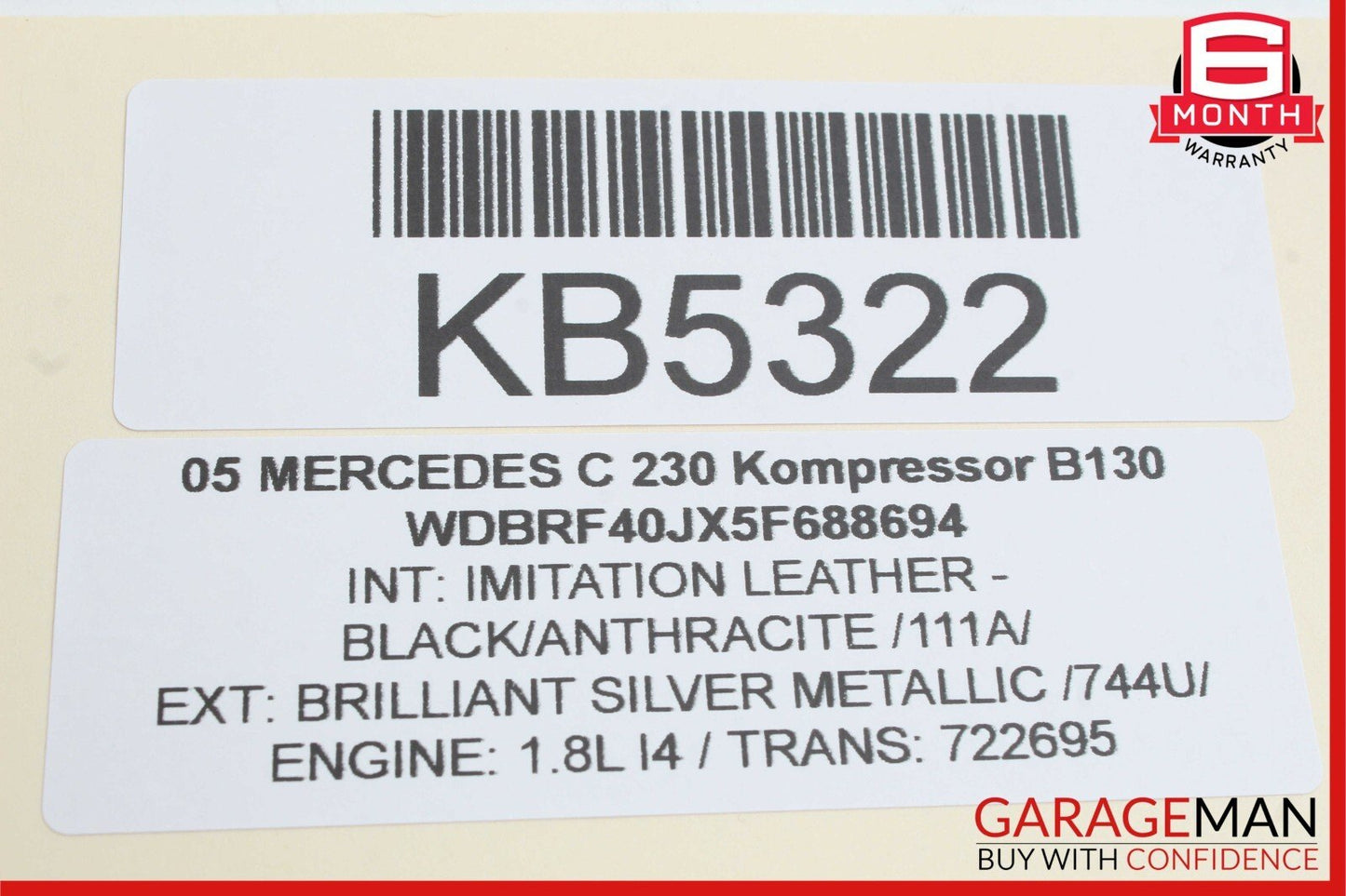 01-09 Mercedes CLK350 C240 C320 CLK320 Interior Rear View Mirror Gray OEM