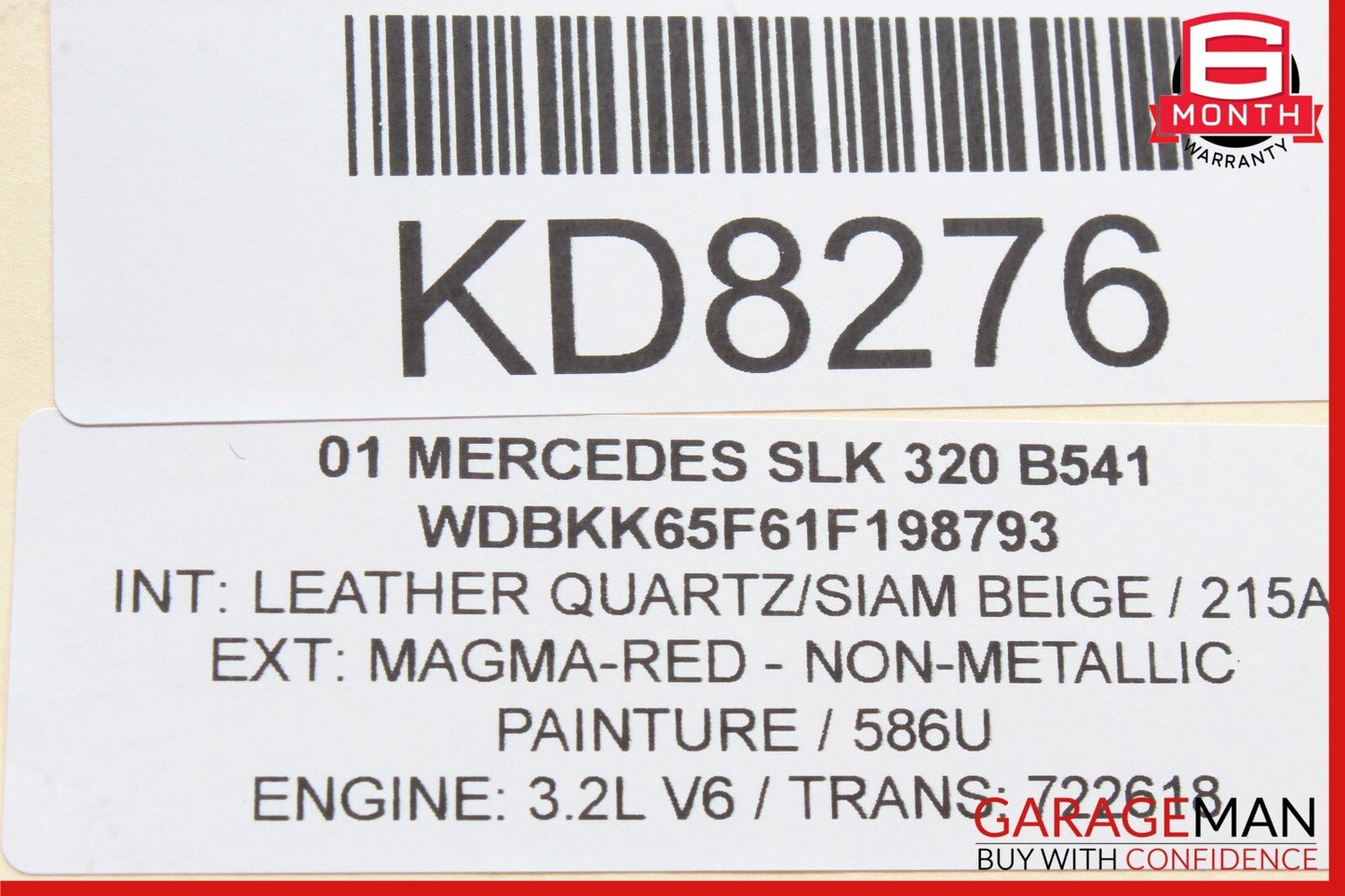 97-04 Mercedes R170 SLK320 SLK230 Trunk Lid Lock Latch Actuator 1707500284 OEM