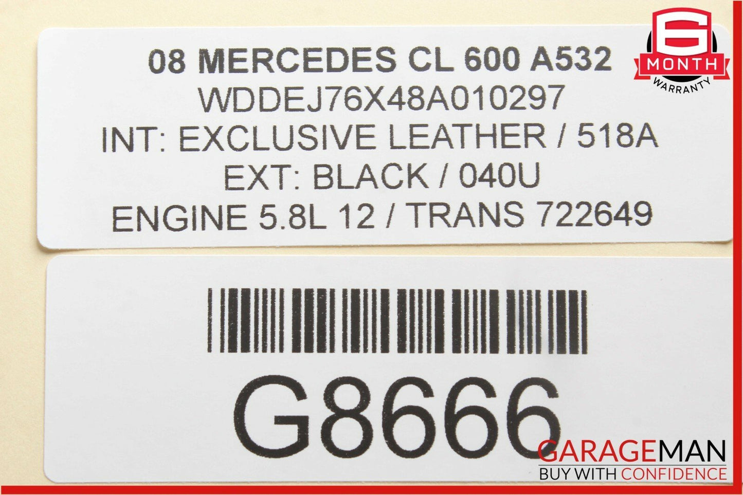 07-13 Mercedes W216 CL600 S600 Turbocharger Manifold Right Passenger Side OEM