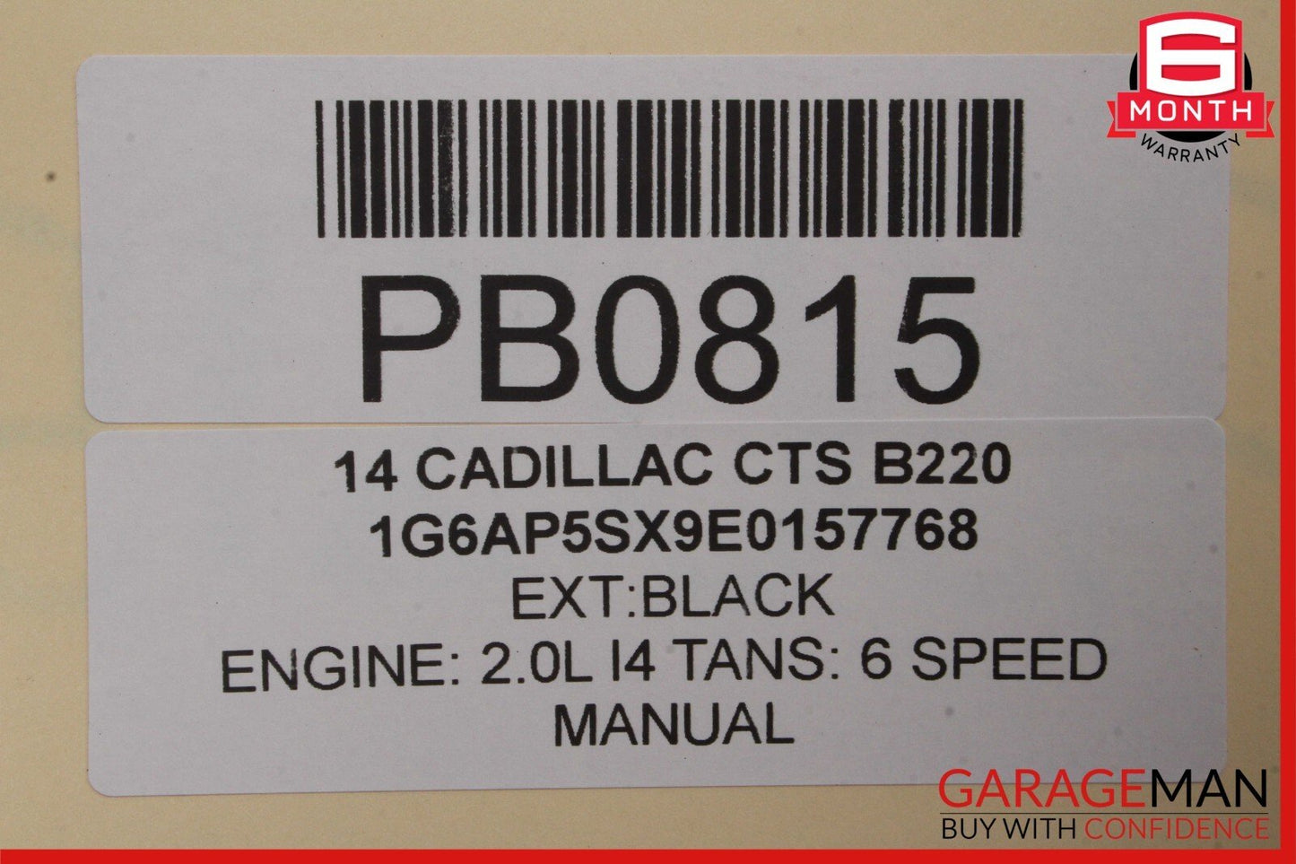 14-19 Cadillac CTS Rear Left Driver Side Exterior Door Shell Frame Panel Black