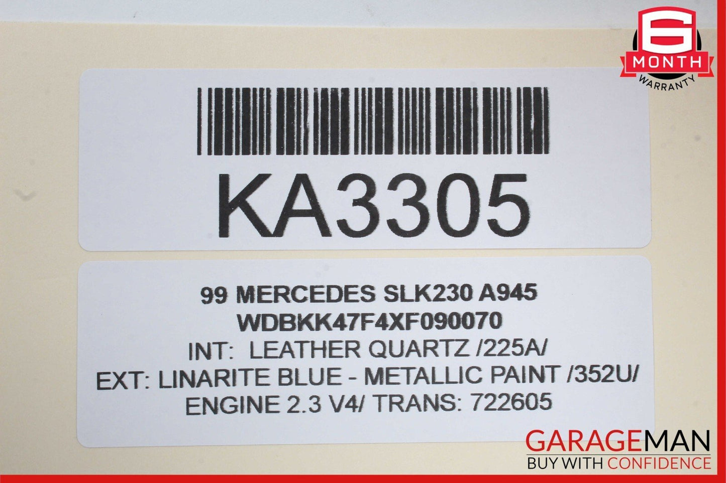 97-04 Mercedes R170 SLK230 SLK320 Front Right Seat Headrest Head Rest Black OEM