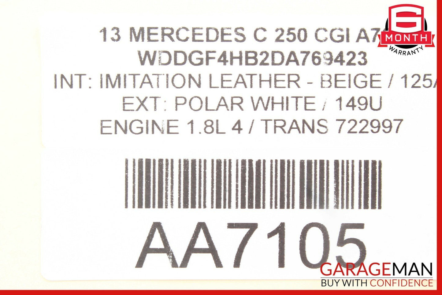 08-14 Mercedes W204 C250 C350 Rear Right Door Control Module Unit 2189001501