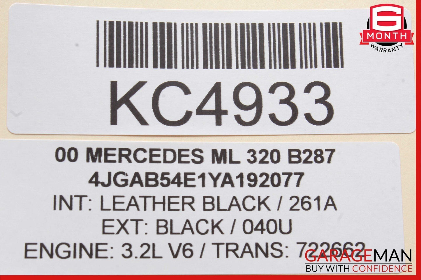 98-05 Mercedes W163 ML320 ML500 Rear Right Side Door Window Regulator Motor Unit