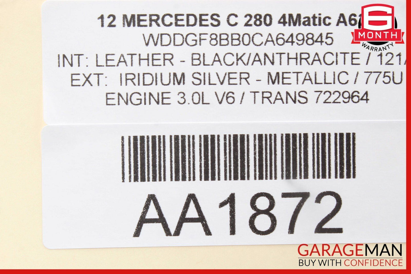 08-14 Mercedes W204 C250 C300 Rear Trunk Tailgate Lock Release Open Handle Trim