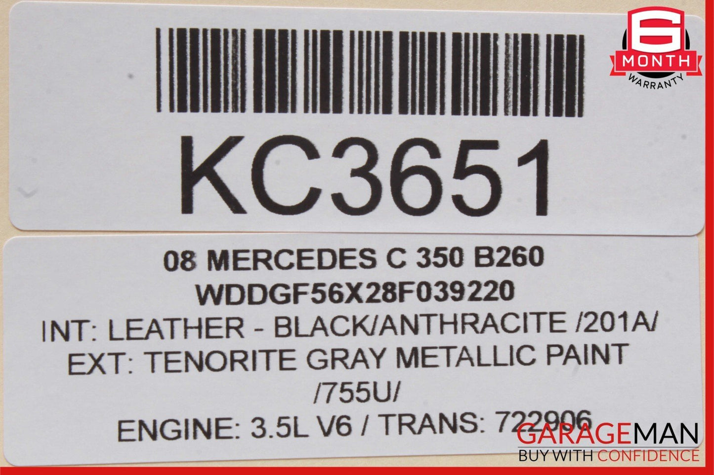 08-14 Mercedes W204 C350 C300 Rear Left Door Window Regulator Motor OEM