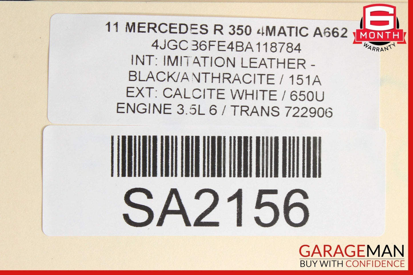 06-13 Mercedes W251 R350 Left Driver Side Rocker Skirt Molding Panel White