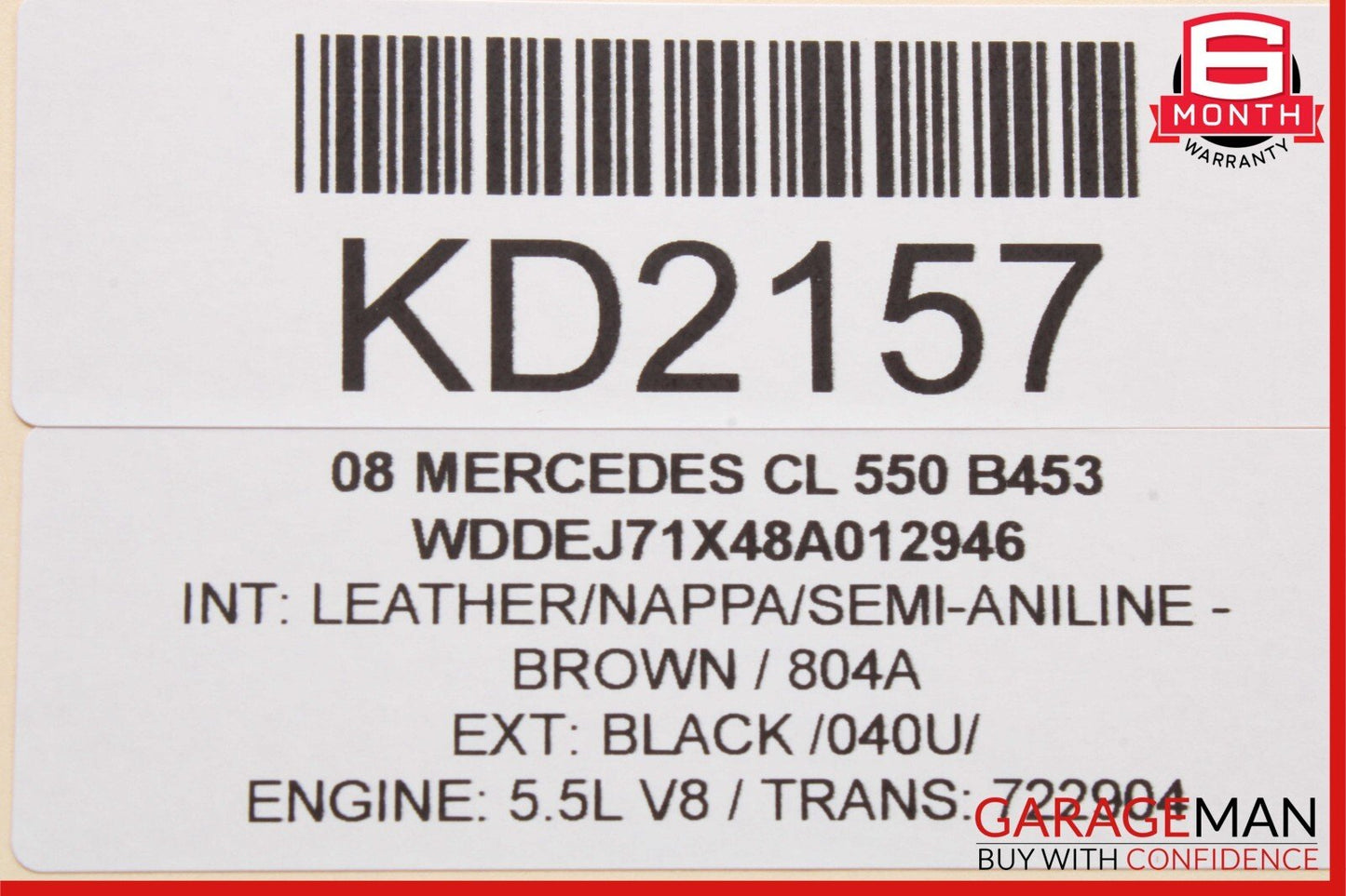 07-14 Mercedes W216 CL550 Front Right Side Exterior Door Handle Keyless Go Black