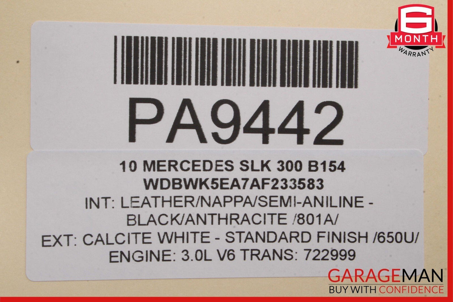 05-11 Mercedes R171 SLK280 SLK300 Front Right Interior Door Panel Cover OEM