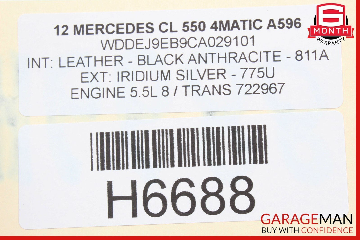 07-14 Mercedes CL550 Rear Bumper Reinforcement Bracket Impact Crash Bar Rebar