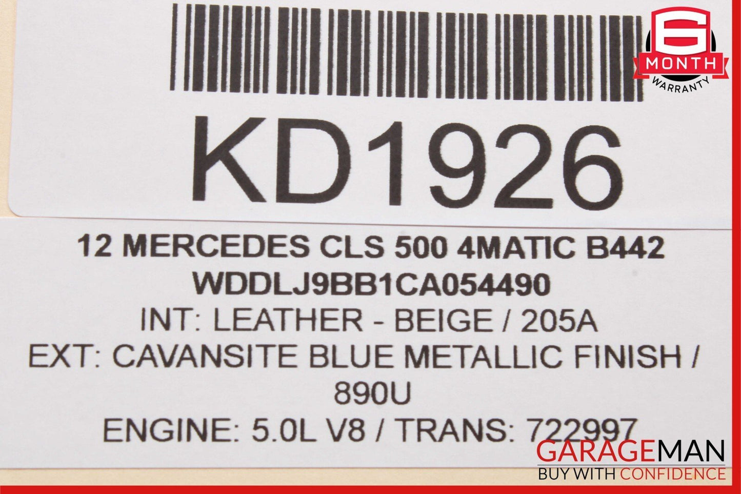 12-14 Mercedes W218 CLS500 C300 Rear Right Exterior Door Handle Keyless Go OEM
