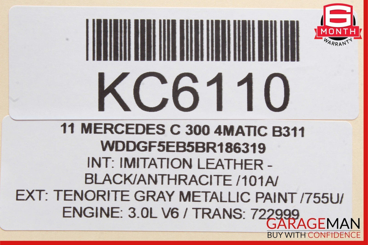 08-14 Mercedes W204 C300 4MATIC Rear Left Side Exterior Door Handle Gray OEM