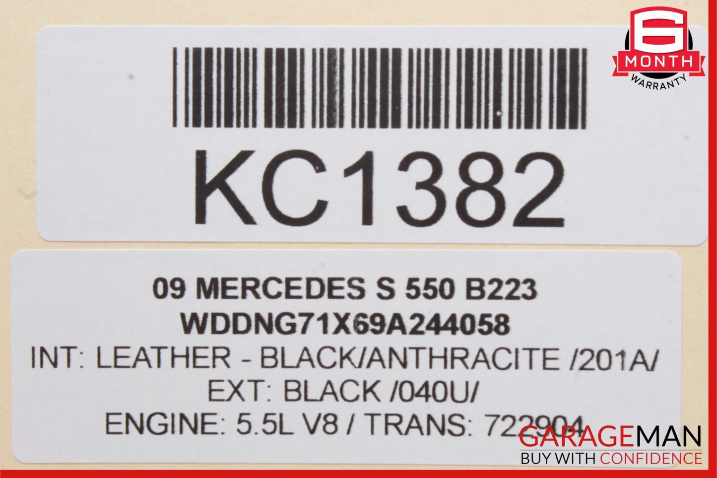07-13 Mercedes S600 S550 S63 AMG Rear Left Side Door Window Regulator Motor Unit