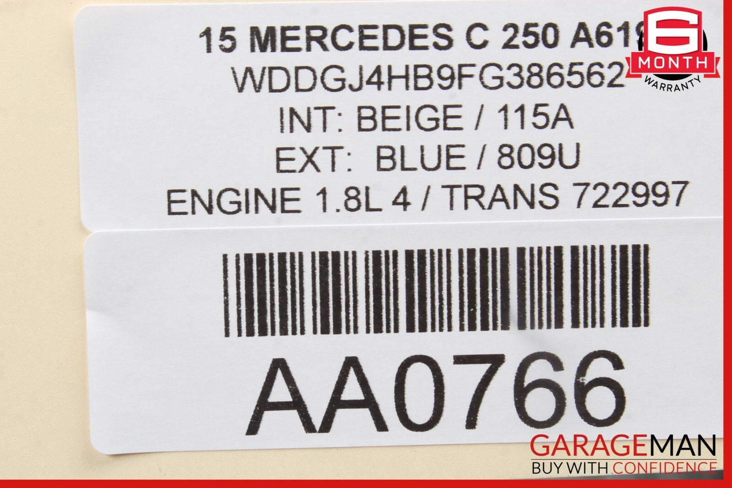 08-15 Mercedes W204 C250 Front Left Driver Side Door Window Regulator Motor OEM