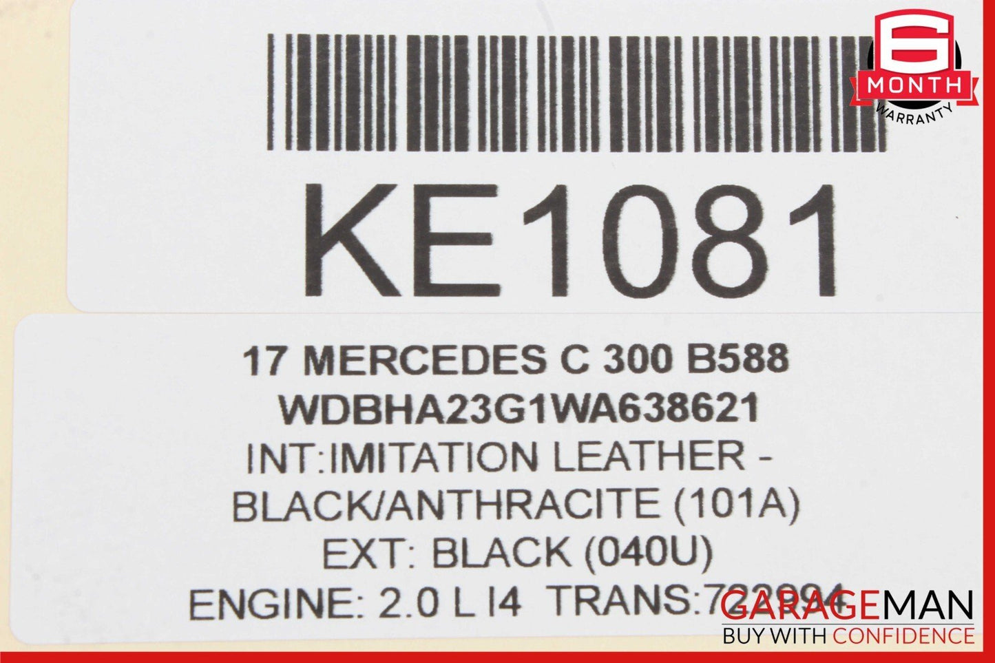 15-20 Mercedes W205 C300 Front Left Side Interior Door Panel Cover Anthracite