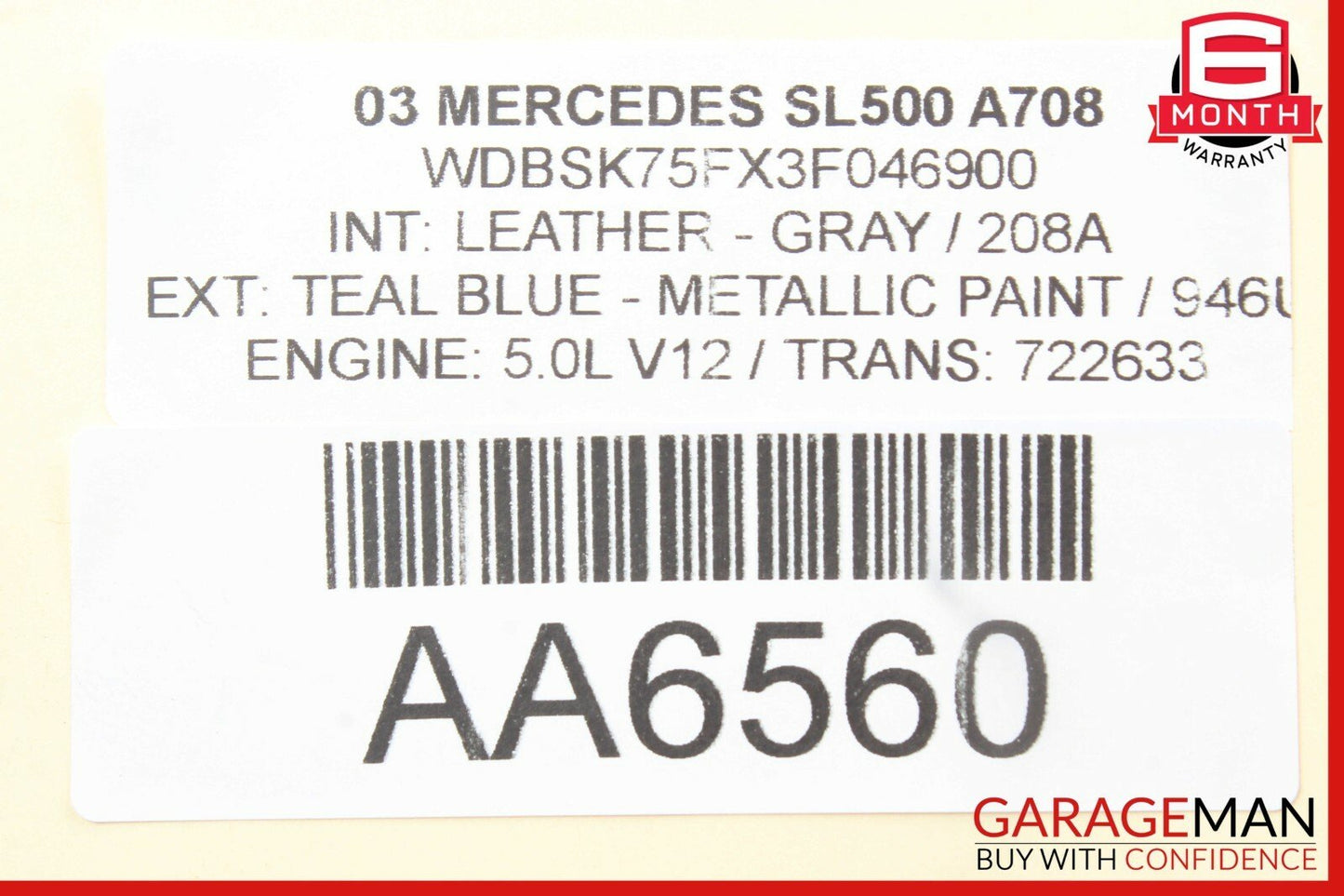 03-11 Mercedes SL500 CLS500 Rear Right or Left Side Suspension Upper Control Arm