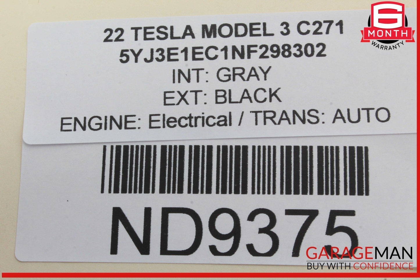 17-23 Tesla Model 3 Front Left Driver Side Window Regulator Motor 403115D OEM