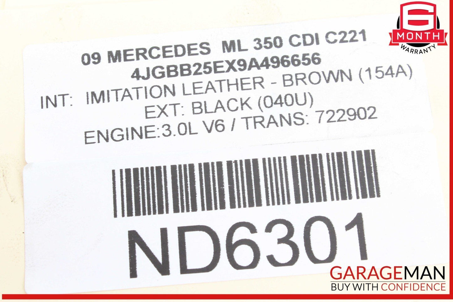 07-15 Mercedes W164 ML350 CDI GL320 Turbocharger Turbo Charger 6420905580 OEM