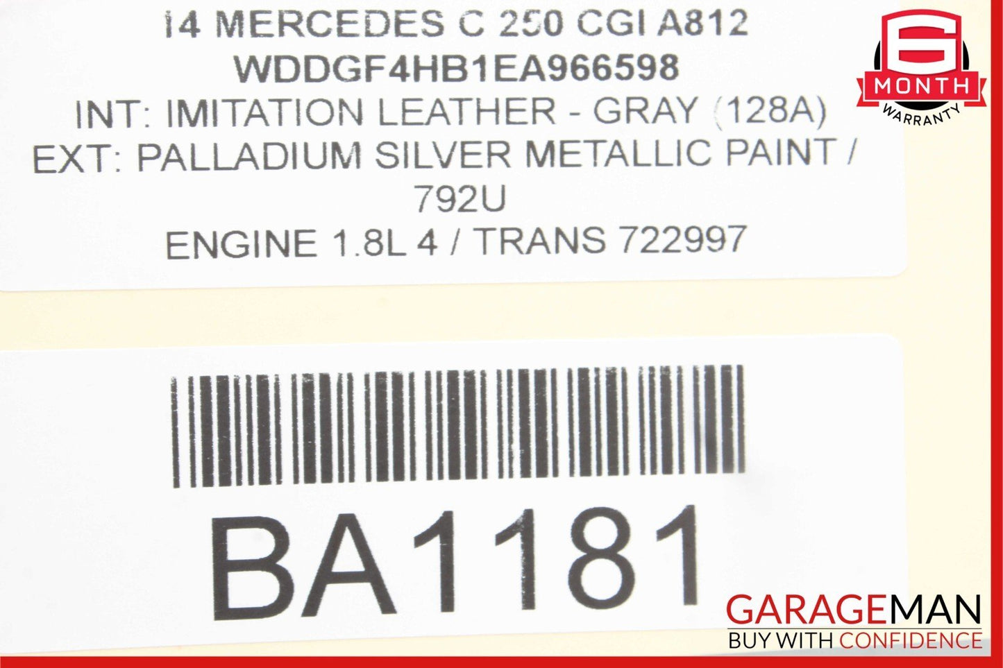 12-14 Mercedes W204 C250 C300 C63 AMG Rear SAM Module Fuse Relay Box Assembly