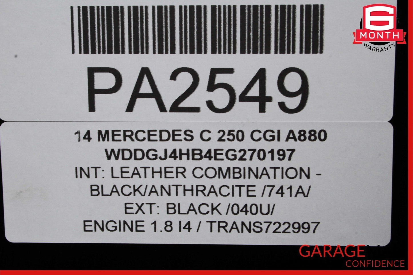10-17 Mercedes W204 C250 C350 E400 E550 Coupe Center Middle Panoramic Roof Glass