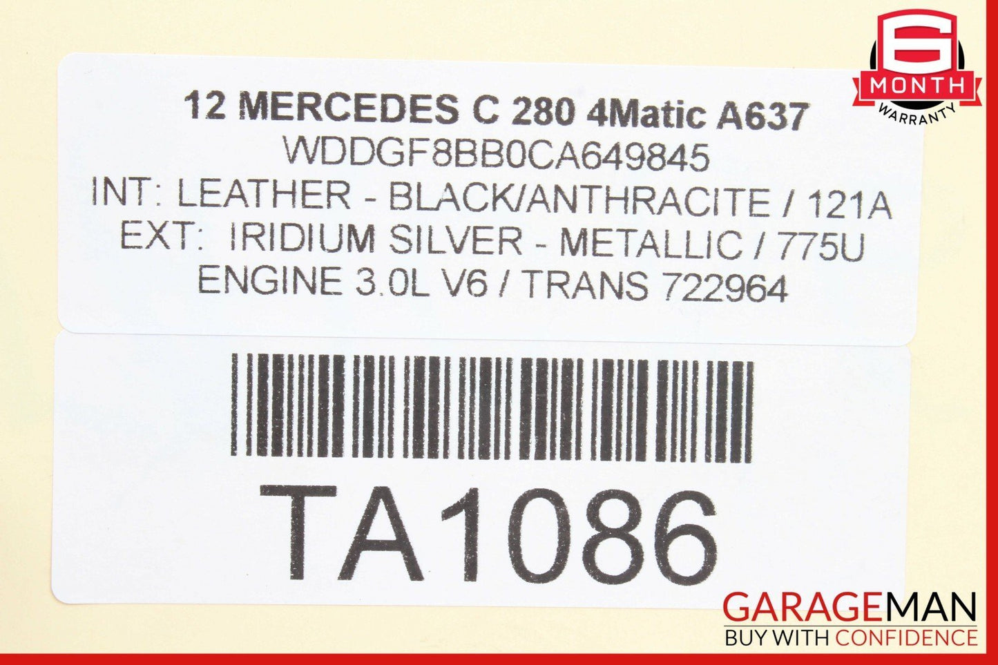 08-14 Mercedes W204 C300 Rear Right Exterior Door Handle w/ Actuator Latch Set