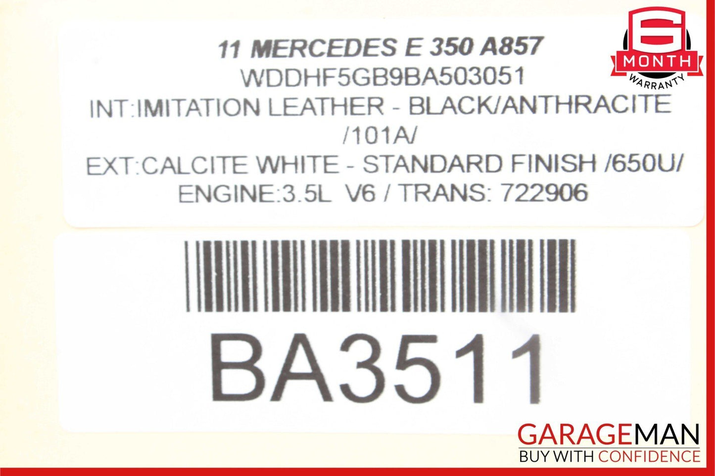 10-13 Mercedes W212 E350 E400 Front Left Side Interior Door Trim Panel Assembly
