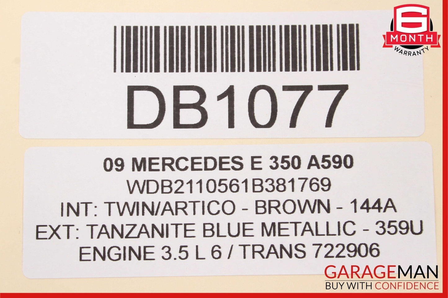 07-09 Mercedes W211 E350 E550 Front Right Side Lower Bottom Seat Cushion OEM