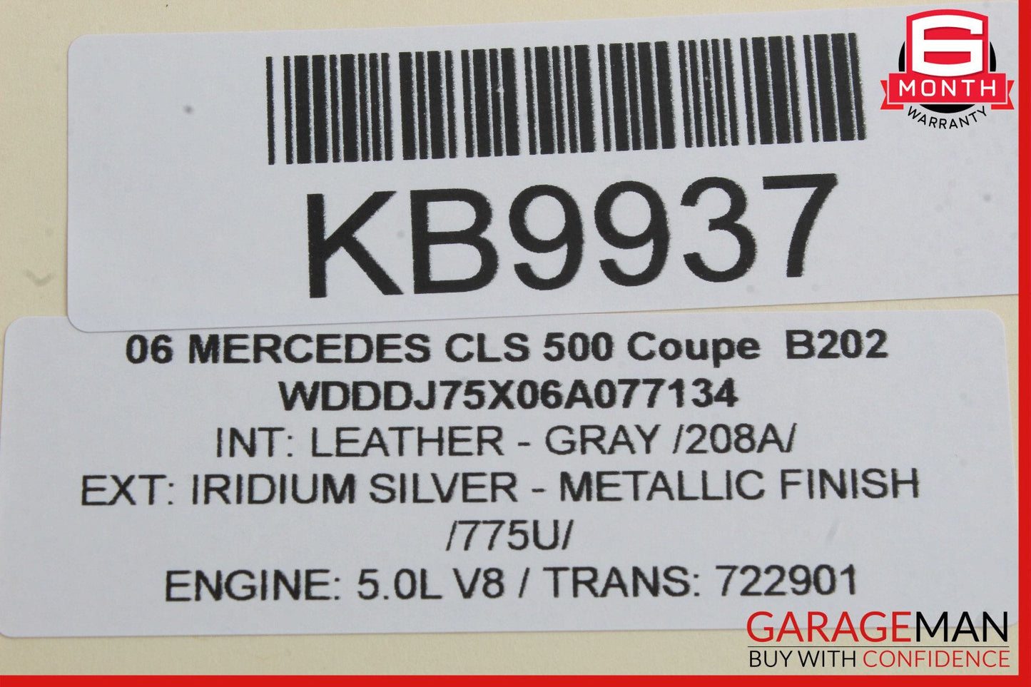 03-11 Mercedes W219 CLS550 E55 Rear Overhead Dome Light Gray 2118206601 OEM