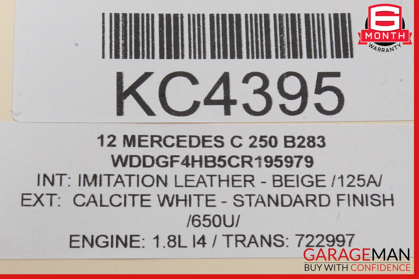 08-14 Mercedes W204 C250 C300 C63 Front Left Sun Visor Sunvisor Shade OEM