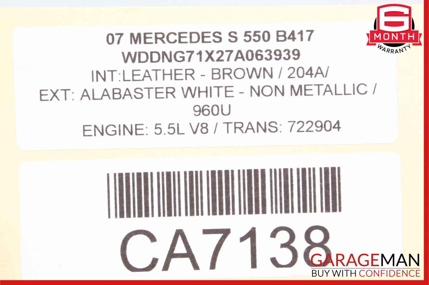 07-09 Mercedes W221 S550 S63 CL550 Brake Booster Master Cylinder 2214300430 OEM