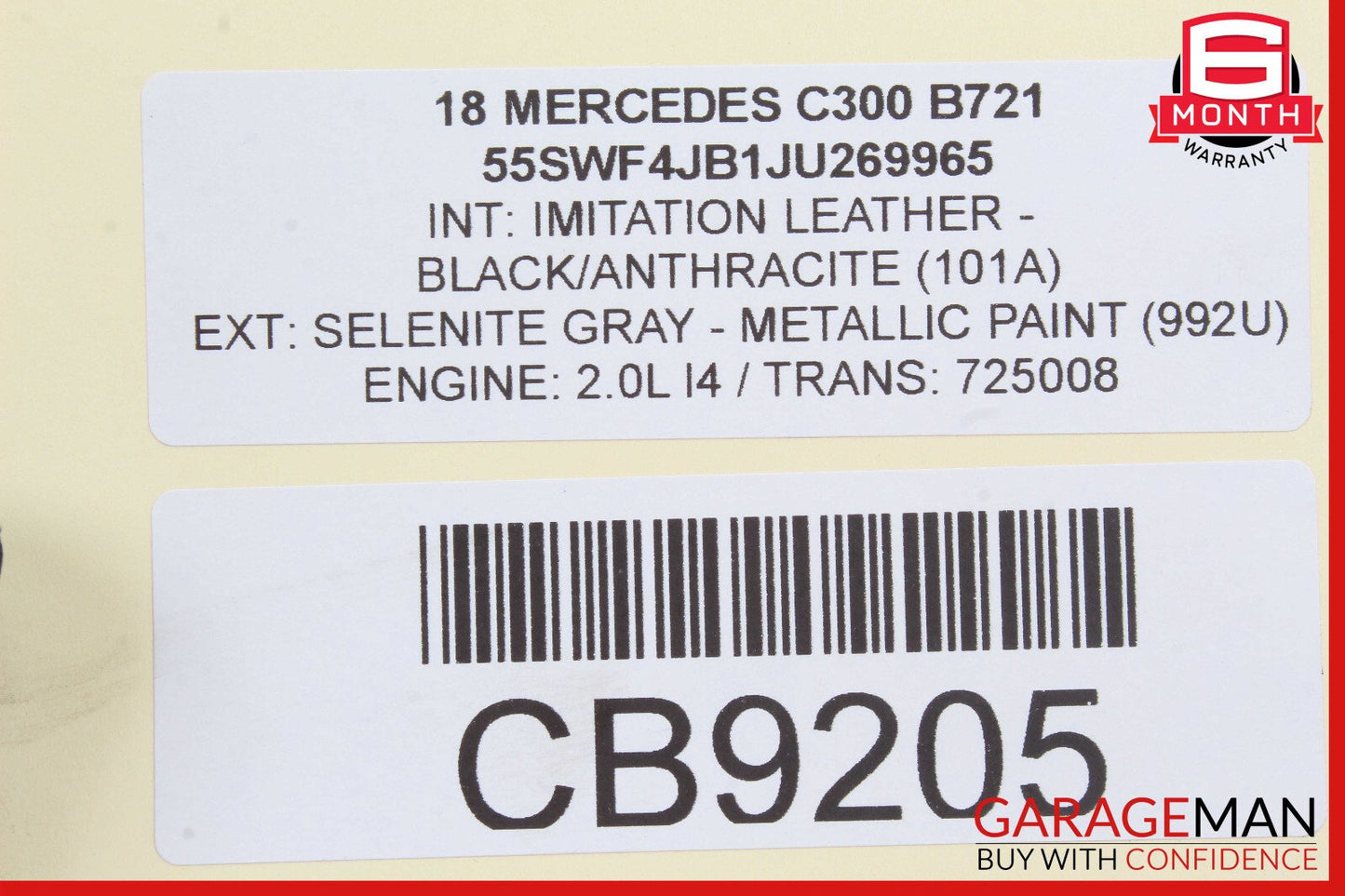 15-18 Mercedes W205 C300 C400 Master Cylinder Power Brake Booster OEM