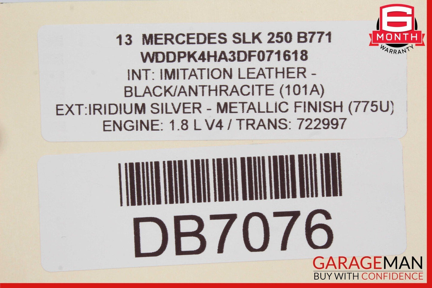 12-16 Mercedes R172 SLK250 SLK200 Front Right Interior Door Panel Assy Black