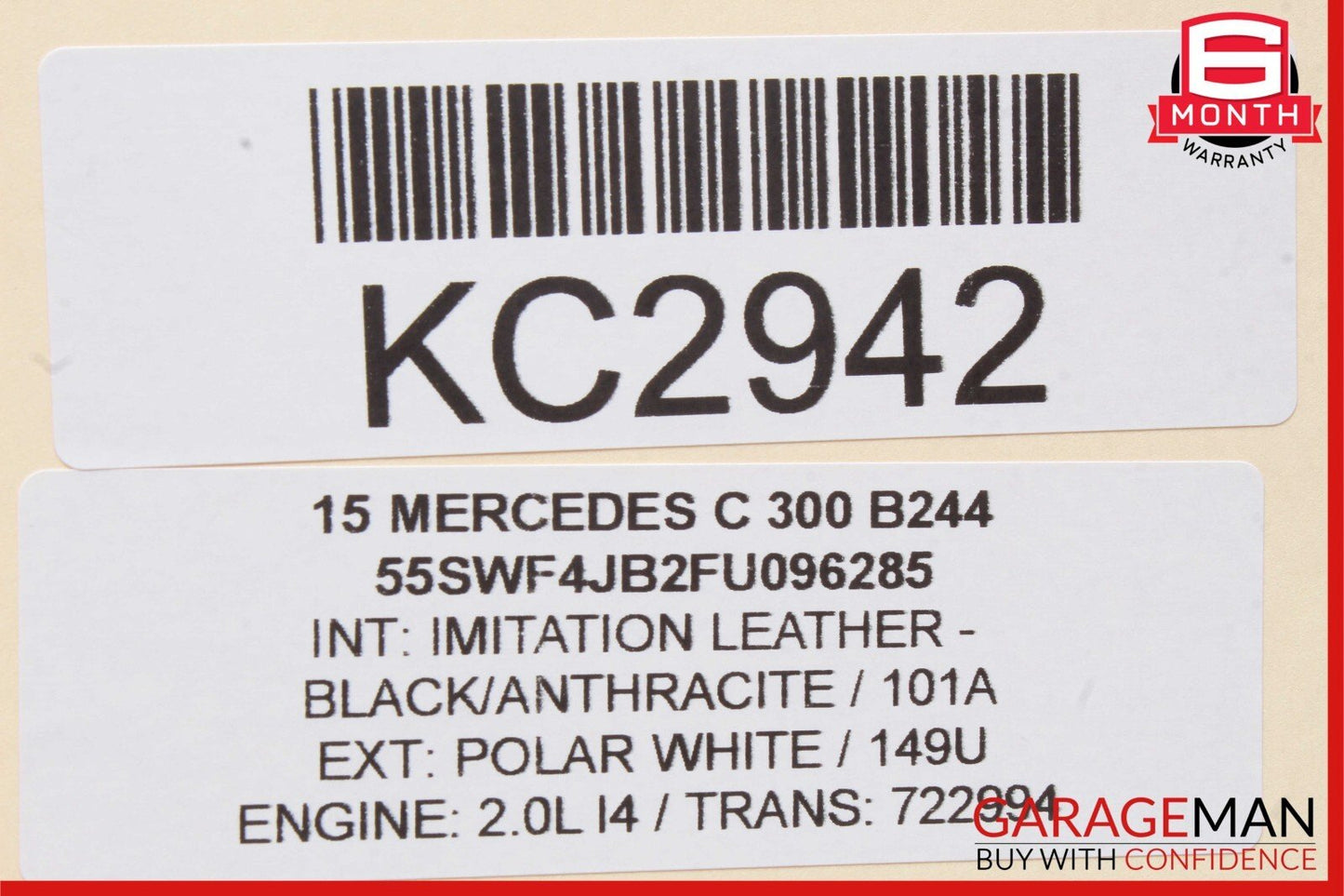 15-18 Mercedes W205 C300 Rear Left Driver Side Door Window Regulator Motor OEM